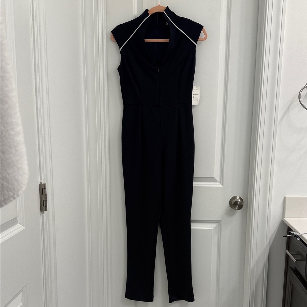 Alexia Admor Black Jumpsuit with White Trim